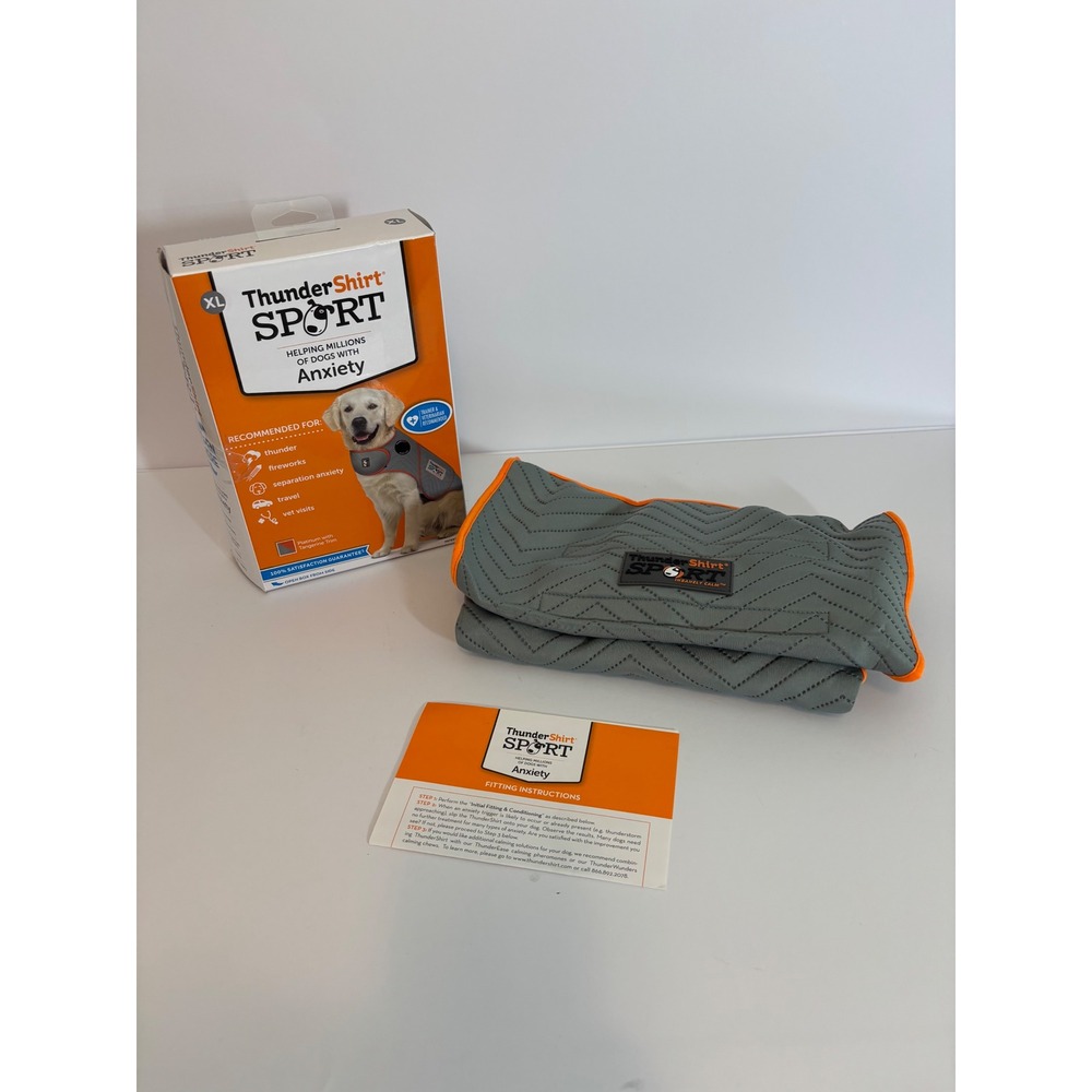 ThunderShirt Sport Dog Anxiety Vest Platinum Tangerine XL Calming Wrap